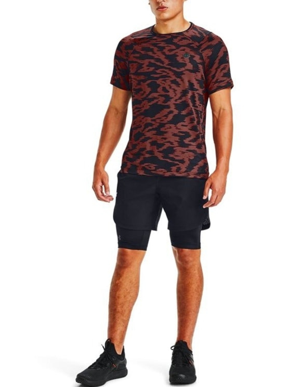 Under Armour Rush red & black camo t-shirt Size L